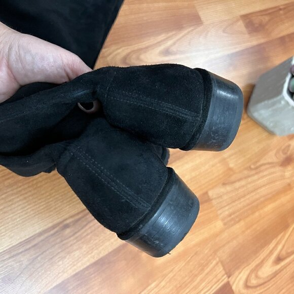 Stuart Weitzman Lowland Black Leather Over The Knee Boots Sz 7 - Picture 11 of 13